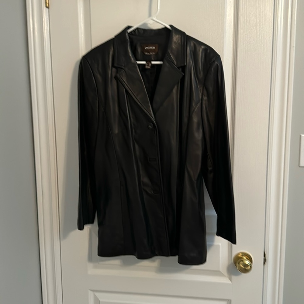 Women’s large leather blazer jacket